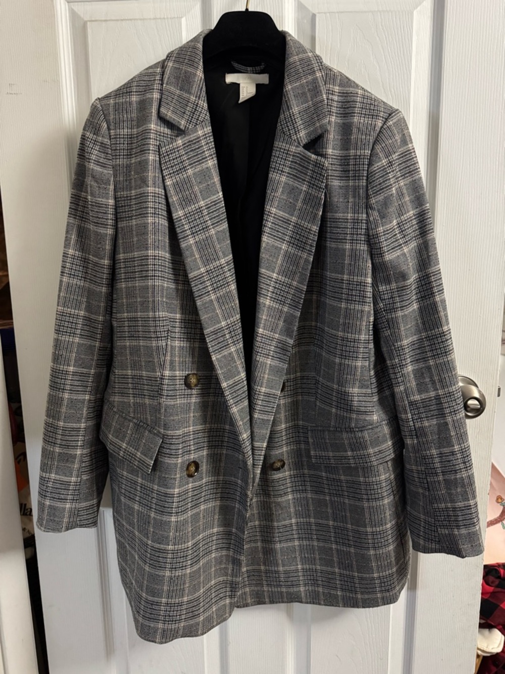 H&M Black Blazer with Light Gray Label